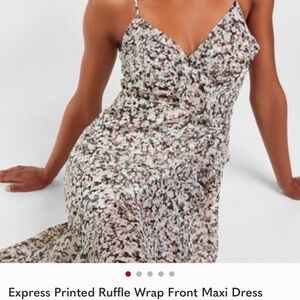 Express Floral Print Maxi Dress - Black and White